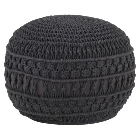 Puf de macramé hecho a mano algodón gris antracita 45x30 cm de , Otomanas - Ref: Foro24-324006, Precio: 70,60 €, Descuento: %