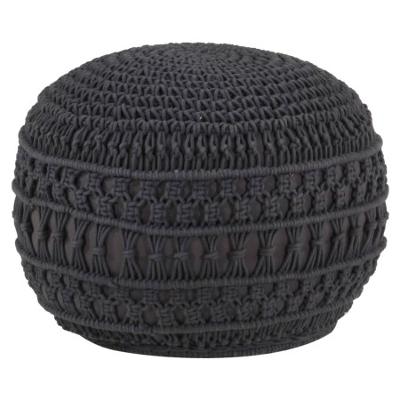 Puf de macramé hecho a mano algodón gris antracita 45x30 cm de , Otomanas - Ref: Foro24-324006, Precio: 71,66 €, Descuento: %