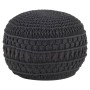 Puf de macramé hecho a mano algodón gris antracita 45x30 cm de , Otomanas - Ref: Foro24-324006, Precio: 71,66 €, Descuento: %