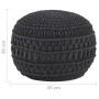 Puf de macramé hecho a mano algodón gris antracita 45x30 cm de , Otomanas - Ref: Foro24-324006, Precio: 71,66 €, Descuento: %