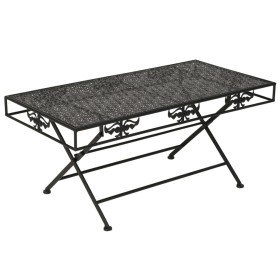 Mesa de centro plegable estilo vintage metal negro 100x50x45 cm en Mesas de centro | Comprar online en Foru.es