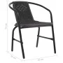 Sillas de jardín 2 unidades ratán plástico y acero 110 kg de vidaXL, Sillas de jardín - Ref: Foro24-312494, Precio: 86,58 €, ...