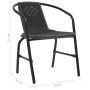 Sillas de jardín 2 unidades ratán plástico y acero 110 kg de vidaXL, Sillas de jardín - Ref: Foro24-312494, Precio: 77,26 €, ...