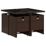 Set comedor para jardín 9 pzas y cojines ratán sintético marrón de , Conjuntos de jardín - Ref: Foro24-3210597, Precio: 408,5...