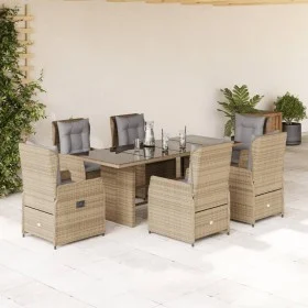 Set comedor de jardín 7 pzas con cojines ratán sintético beige de , Conjuntos de jardín - Ref: Foro24-3262787, Precio: 792,24...