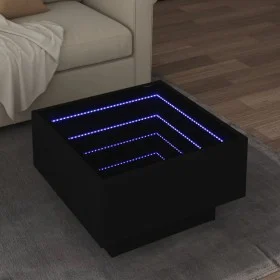 Mesa de centro con LED madera de ingeniería negro 50x50x30 cm de , Mesas de centro - Ref: Foro24-847505, Precio: 104,21 €, De...