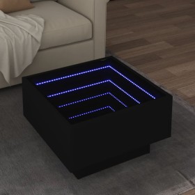 Mesa de centro con LED madera de ingeniería negro 50x50x30 cm de , Mesas de centro - Ref: Foro24-847505, Precio: 106,01 €, De...