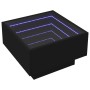 Mesa de centro con LED madera de ingeniería negro 50x50x30 cm de , Mesas de centro - Ref: Foro24-847505, Precio: 106,01 €, De...