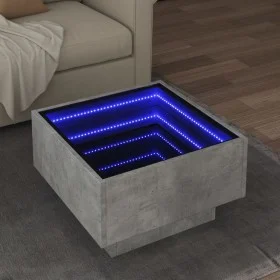Mesa de centro y LED madera ingeniería gris hormigón 50x50x30cm de , Mesas de centro - Ref: Foro24-847507, Precio: 99,20 €, D...