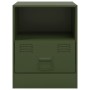 Mesita de noche acero verde oliva 34,5x39x44 cm de , Mesitas de noche - Ref: Foro24-841759, Precio: 49,76 €, Descuento: %