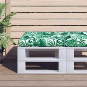 Cojín para palés tela estampado de hojas 58x58x10 cm de , Cojines para sillas y sofás - Ref: Foro24-360912, Precio: 27,62 €, ...