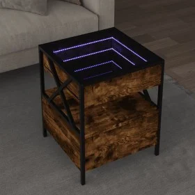 Mesa de centro con Infinity LED roble ahumado 40x40x51 cm de , Mesas de centro - Ref: Foro24-847719, Precio: 76,71 €, Descuen...