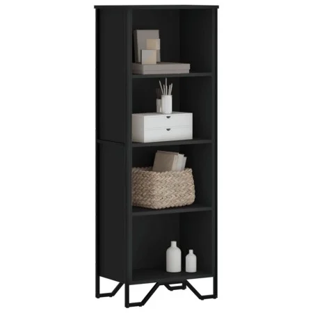 Estantería de madera de ingeniería negra 50x31x137,5 cm de , Librerías y estanterías - Ref: Foro24-848609, Precio: 61,47 €, D...
