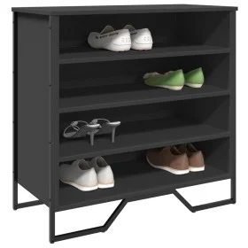 Zapatero de madera de ingeniería negro 80x38x78 cm de , Zapateros y organizadores de calzado - Ref: Foro24-848649, Precio: 66...