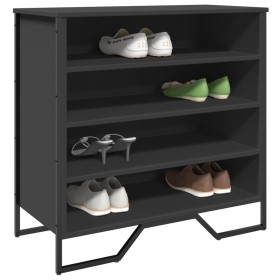Zapatero de madera de ingeniería negro 80x38x78 cm de , Zapateros y organizadores de calzado - Ref: Foro24-848649, Precio: 66...