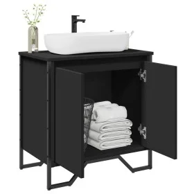 Armario para lavabo de baño madera ingeniería negro 60x35x60 cm de , Muebles de baño - Ref: Foro24-848654, Precio: 75,30 €, D...