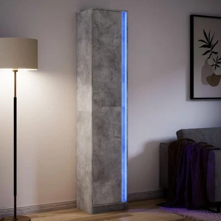 LED wooden engineering gray sideboard 41.5x32.5x200 cm by , Sideboards - Ref: Foro24-3307901, Price: 130,95 €, Discount: %