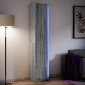 Aparador con LED madera ingeniería gris Sonoma 41,5x32,5x200 cm de , Aparadores - Ref: Foro24-3307903, Precio: 111,88 €, Desc...