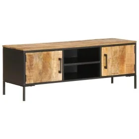 TV-Möbel aus massivem, grobem Mangoholz, 110x35x40 cm. von , CD- und DVD-Speicher - Ref: Foro24-376043, Preis: 208,87 €, Raba...