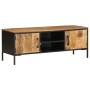 Mueble de TV madera maciza de mango rugosa 110x35x40 cm de , Almacenamiento para CD y DVD - Ref: Foro24-376043, Precio: 212,9...