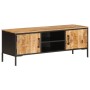 Mueble de TV madera maciza de mango rugosa 110x35x40 cm de , Almacenamiento para CD y DVD - Ref: Foro24-376043, Precio: 212,9...
