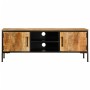 Mueble de TV madera maciza de mango rugosa 110x35x40 cm de , Almacenamiento para CD y DVD - Ref: Foro24-376043, Precio: 212,9...