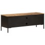 Mueble de TV madera maciza de mango rugosa 110x35x40 cm de , Almacenamiento para CD y DVD - Ref: Foro24-376043, Precio: 212,9...