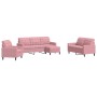 Juego de sofás con cojines 4 piezas terciopelo rosa de , Sofás - Ref: Foro24-3278364, Precio: 761,31 €, Descuento: %