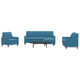 Juego de sofás con cojines 4 piezas terciopelo azul de , Sofás - Ref: Foro24-3278370, Precio: 736,79 €, Descuento: %