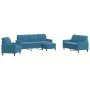 Juego de sofás con cojines 4 piezas terciopelo azul de , Sofás - Ref: Foro24-3278370, Precio: 736,79 €, Descuento: %
