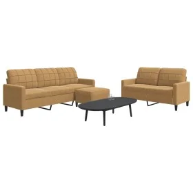 Juego de sofás con cojines 3 piezas terciopelo marrón de , Sofás - Ref: Foro24-3278408, Precio: 576,02 €, Descuento: %