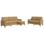 3-piece brown velvet sofa set with cushions by , Sofas - Ref: Foro24-3278408, Price: 576,02 €, Discount: %