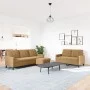 3-piece brown velvet sofa set with cushions by , Sofas - Ref: Foro24-3278408, Price: 576,02 €, Discount: %