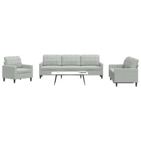 Juego de sofás con cojines 4 piezas terciopelo gris claro de , Sofás - Ref: Foro24-3278441, Precio: 655,05 €, Descuento: %