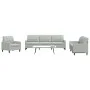 Set of sofas with 4 light gray velvet cushions by , Sofas - Ref: Foro24-3278441, Price: 655,05 €, Discount: %