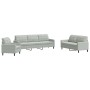 Juego de sofás con cojines 4 piezas terciopelo gris claro de , Sofás - Ref: Foro24-3278441, Precio: 642,07 €, Descuento: %