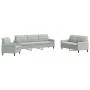 Set of sofas with 4 light gray velvet cushions by , Sofas - Ref: Foro24-3278441, Price: 655,05 €, Discount: %