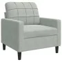Set of sofas with 4 light gray velvet cushions by , Sofas - Ref: Foro24-3278441, Price: 655,05 €, Discount: %
