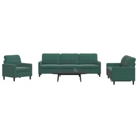 Juego de sofás con cojines 4 piezas terciopelo verde oscuro de , Sofás - Ref: Foro24-3278443, Precio: 757,93 €, Descuento: %