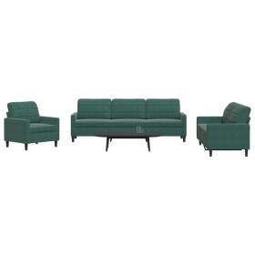 Juego de sofás con cojines 4 piezas terciopelo verde oscuro de , Sofás - Ref: Foro24-3278443, Precio: 787,60 €, Descuento: %
