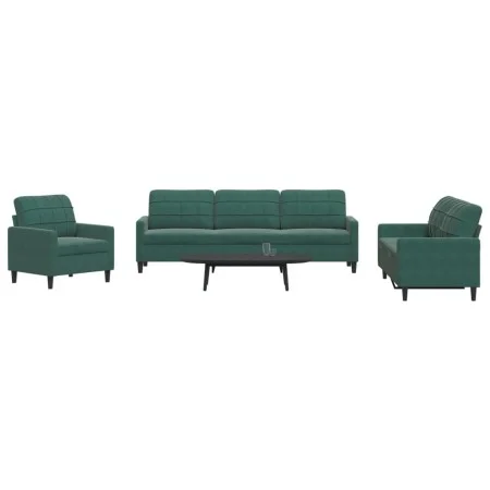 Juego de sofás con cojines 4 piezas terciopelo verde oscuro de , Sofás - Ref: Foro24-3278443, Precio: 757,93 €, Descuento: %