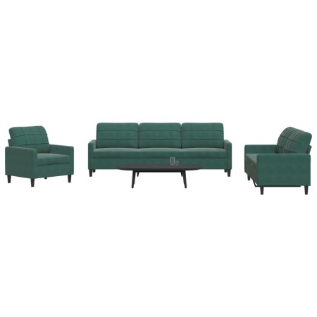 Juego de sofás con cojines 4 piezas terciopelo verde oscuro de , Sofás - Ref: Foro24-3278443, Precio: 787,60 €, Descuento: %