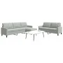 3-piece light gray velvet sofa set with cushions by , Sofas - Ref: Foro24-3278481, Price: 522,77 €, Discount: %