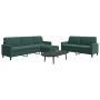 Juego de sofás con cojines 3 piezas terciopelo verde oscuro de , Sofás - Ref: Foro24-3278483, Precio: 626,71 €, Descuento: %