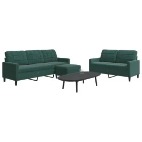 Juego de sofás con cojines 3 piezas terciopelo verde oscuro de , Sofás - Ref: Foro24-3278403, Precio: 594,26 €, Descuento: %