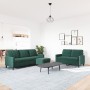 Juego de sofás con cojines 3 piezas terciopelo verde oscuro de , Sofás - Ref: Foro24-3278403, Precio: 605,85 €, Descuento: %