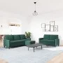 Set of sofas with 3 dark green velvet cushions by , Sofas - Ref: Foro24-3278403, Price: 594,26 €, Discount: %