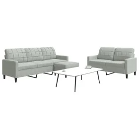 Juego de sofás con cojines 3 piezas terciopelo gris claro de , Sofás - Ref: Foro24-3278401, Precio: 486,99 €, Descuento: %
