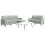3-piece light gray velvet sofa set with cushions by , Sofas - Ref: Foro24-3278401, Price: 486,99 €, Discount: %