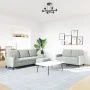 Dreiteiliges Sofaset mit Kissen aus hellgrauem Samt. von , Sofas - Ref: Foro24-3278401, Preis: 486,99 €, Rabatt: %